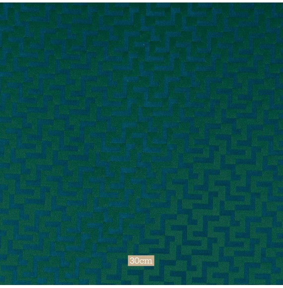 Tissu-jacquard-au-motif-géométrique-graphique-vert-et-bleu