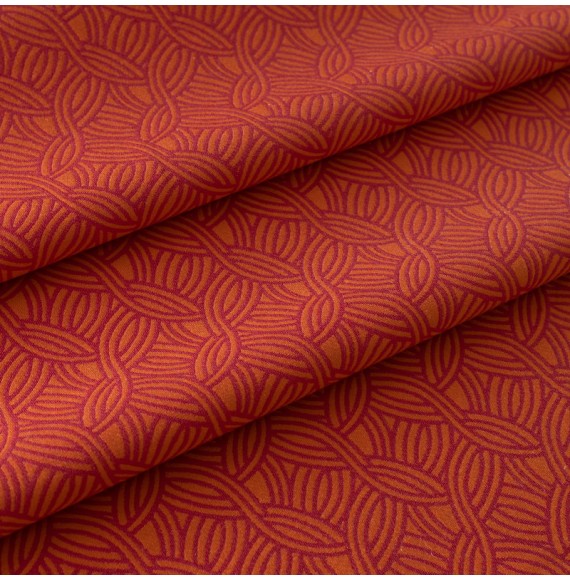 Brandvrije-stof-art-deco-stijl-oranje-rood