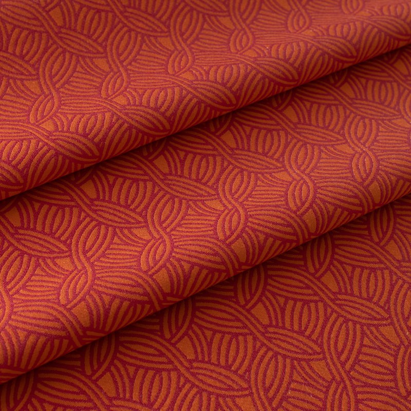 Brandvrije-stof-art-deco-stijl-oranje-rood