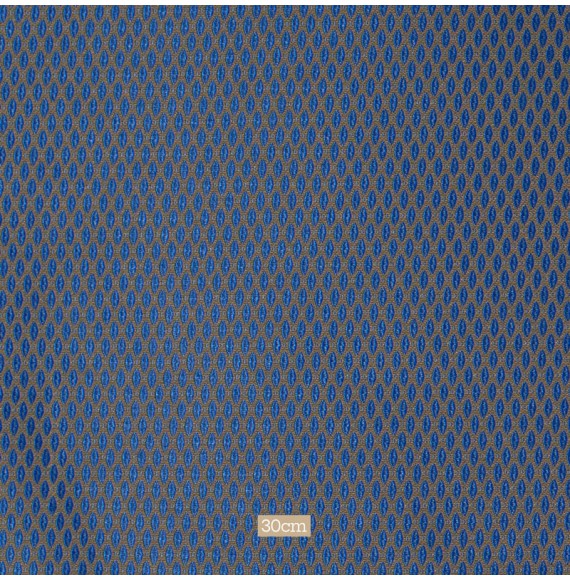 Tissu-ameublement-non-feu-petit-motif-bleu-sur-fond-bronze