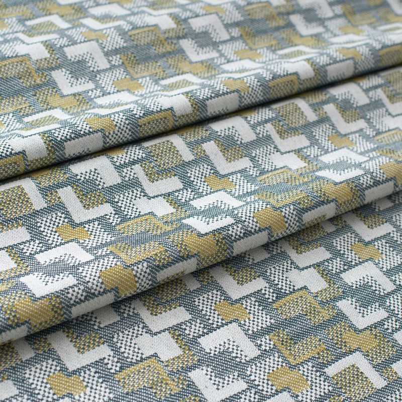 Tissu-ameublement-géométrique-moderniste-vert-de-gris