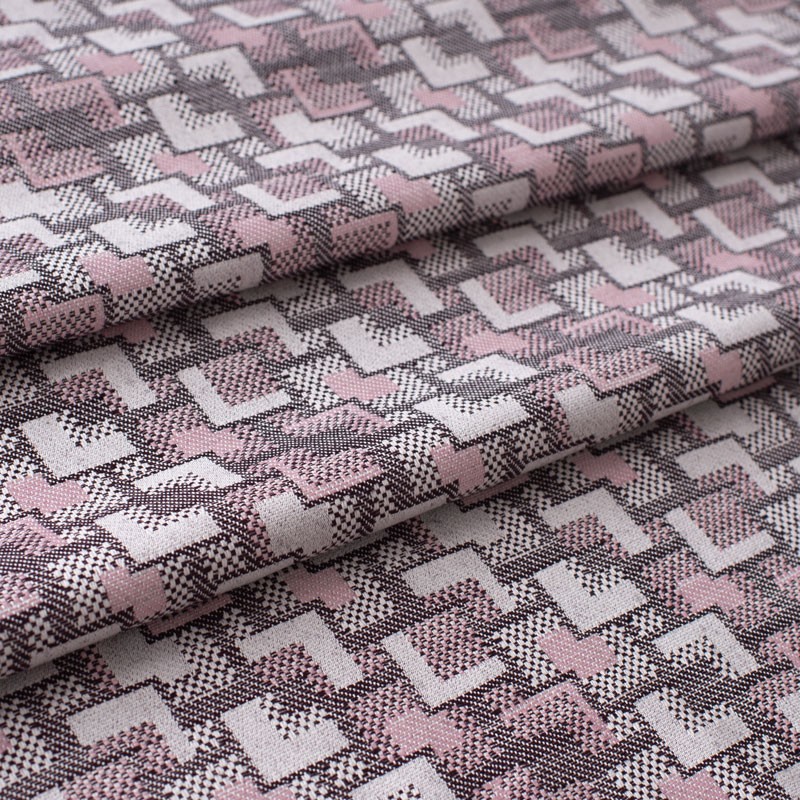 Tissu-ameublement-géométrique-moderniste-rose