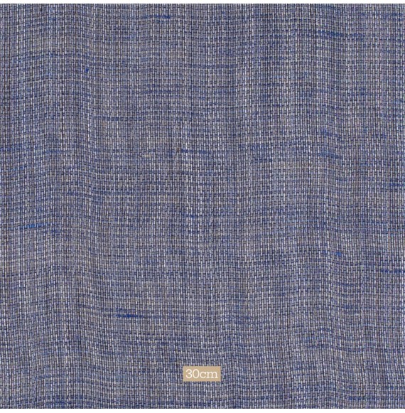 Tissu-ameublement-voilage-structuré-crin-et-lin-bleu-indigo