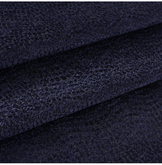 Tissu-ameublement-velours-chenille-pointillé-bleu-marine