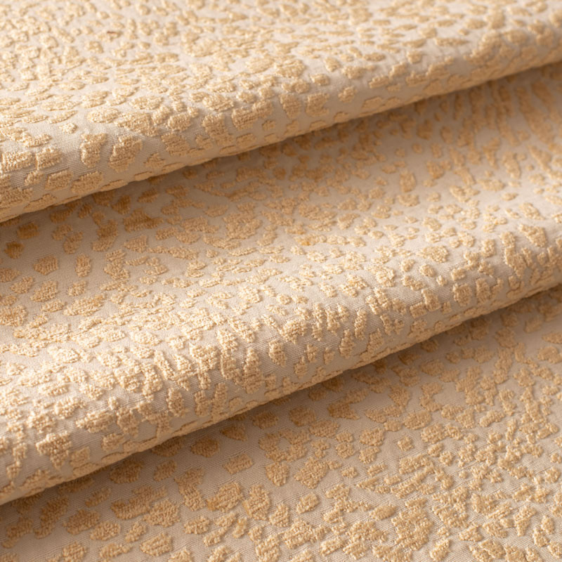 Tissu-ameublement-velours-chenille-sable-motif-aspect-léopard