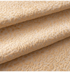 Tissu-ameublement-velours-chenille-sable-motif-aspect-léopard