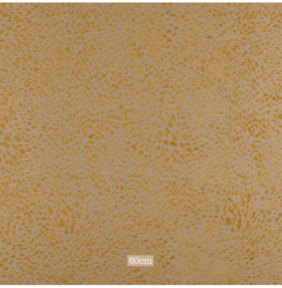 Tissu-ameublement-velours-chenille-ocre-motif-aspect-léopard