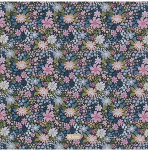 Marineblauwe-katoenen-stof--met-roze-bloemen
