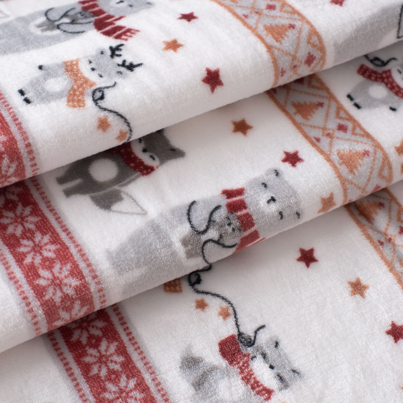 Tissu-polaire-blanc-Noël-animaux