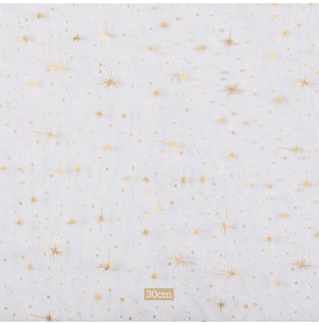 Witte-organza-kerststof--met-gouden-sterren