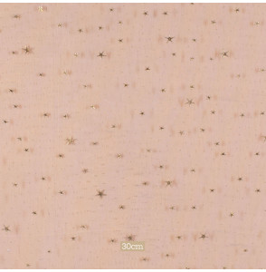 Tissu-de-noël-organza-Bronze-petites-étoiles-dorées