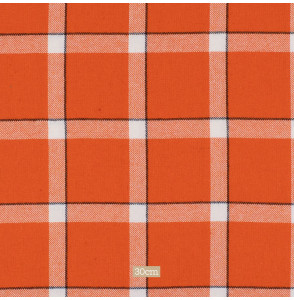 Tissu-vintage-laine-orange-à-carreaux