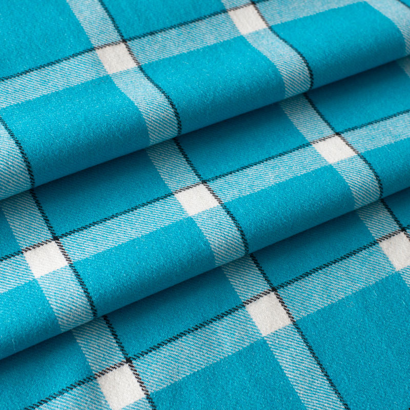 Tissu-vintage-laine-bleu-à-carreaux