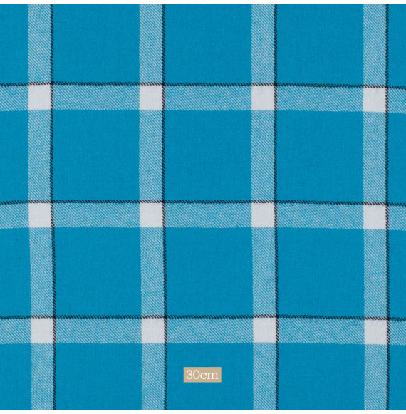 Tissu-vintage-laine-bleu-à-carreaux