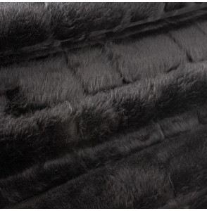 Tissu-fausse-fourrure-carreaux-noir