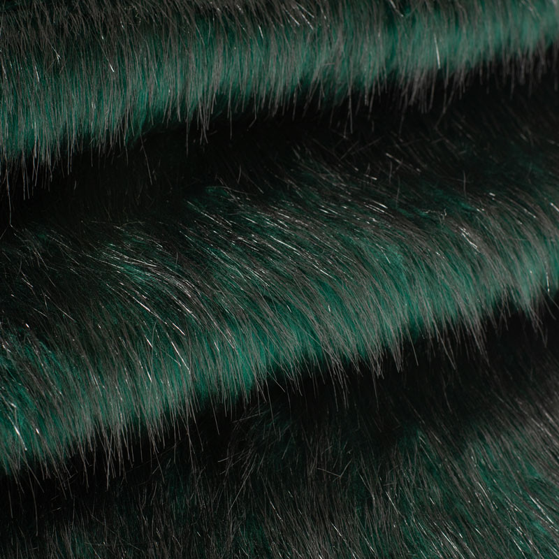 Tissu-fausse-fourrure-vert-et-noir