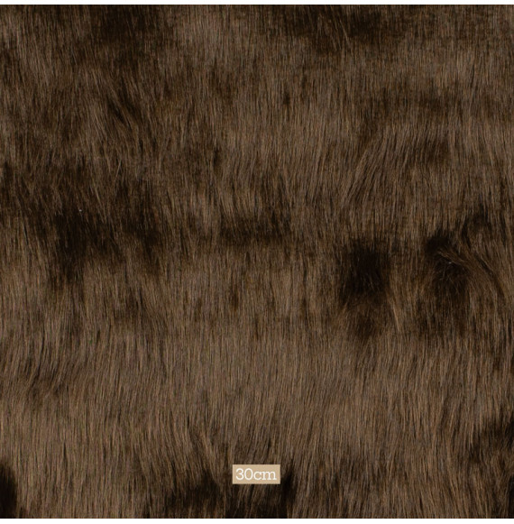 Tissu-fausse-fourrure-long-poil-brune