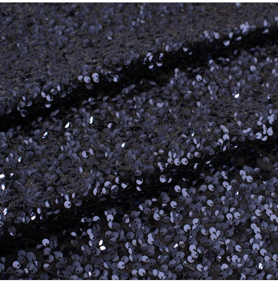 Tissu-velours-stretch-noir-brodé-sequin-bleu-marine