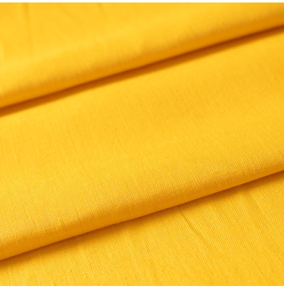 Fijne-linnen-stof-in-geel