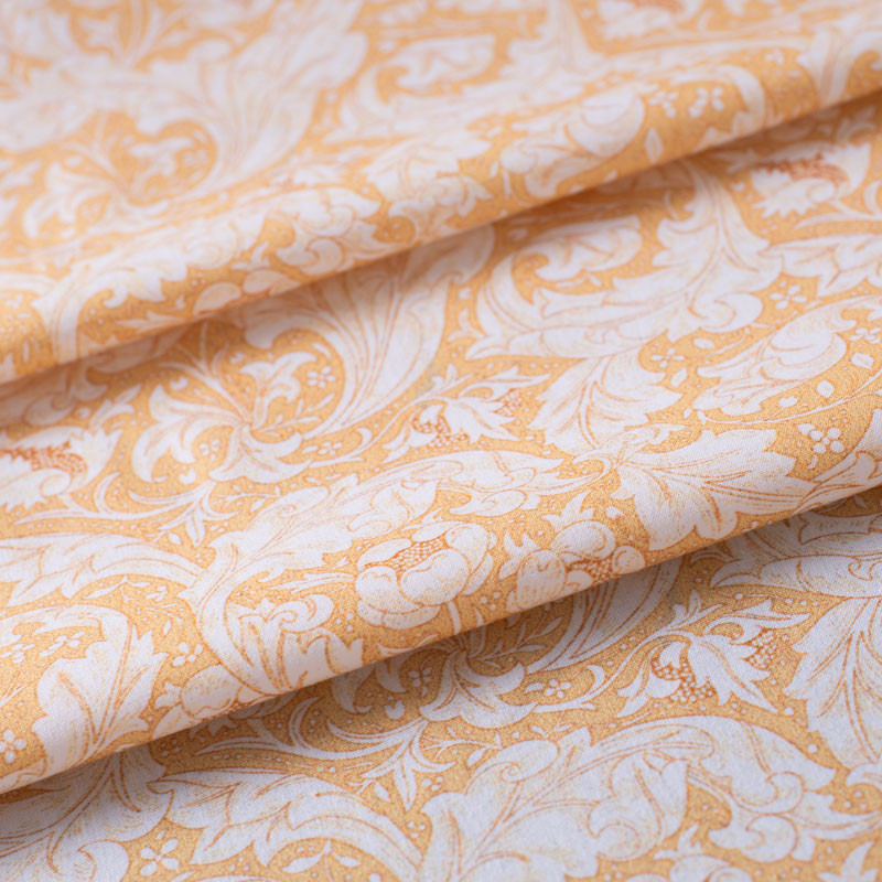 Tissu-coton-look-art-nouveau-jaune-pâle