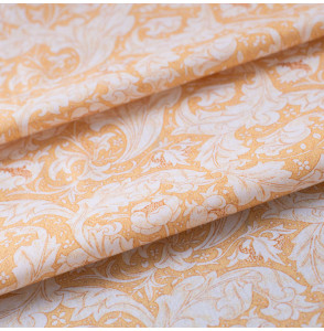 Tissu-coton-look-art-nouveau-jaune-pâle
