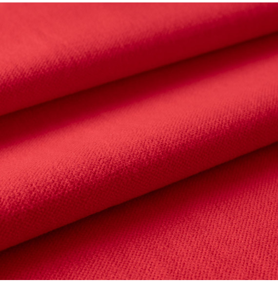 Tissu-lin-coton-gratté-rouge