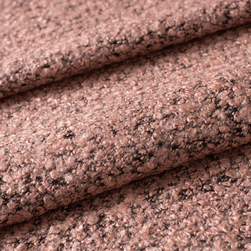 Tissu-bouclette-haut-de-gamme-laine-mélangée-vieux-rose