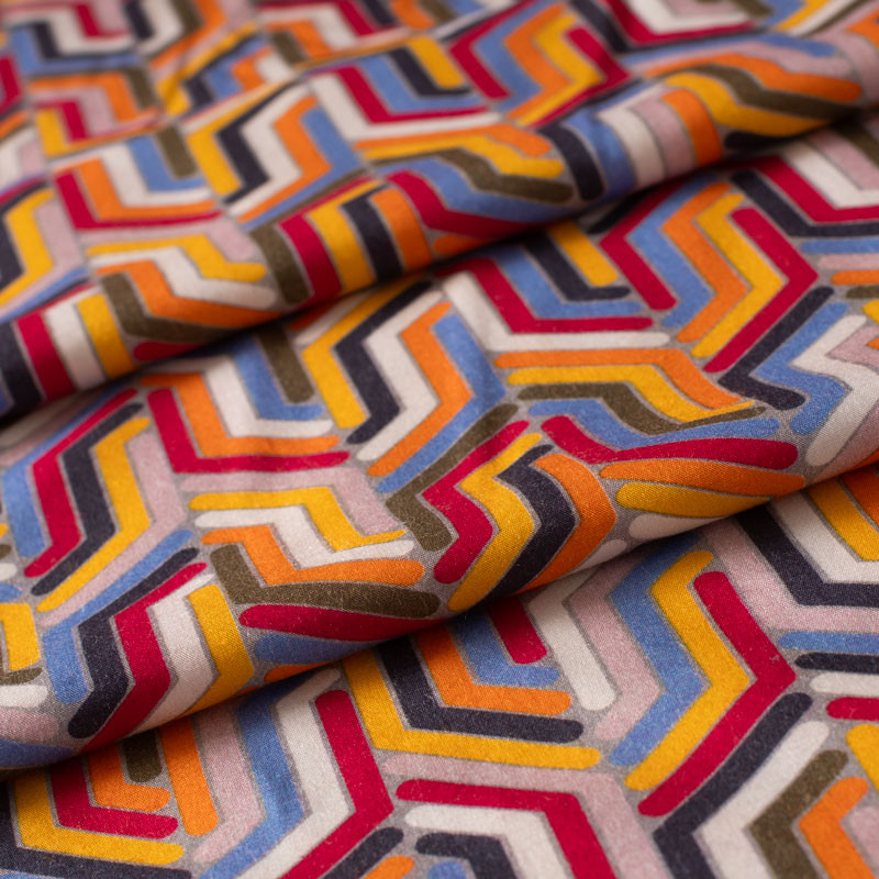 Tissu-viscose-géométrique-look-vintage-multicolore