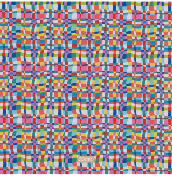 Katoenen-stof-met-kleurrijke-geometrische-print