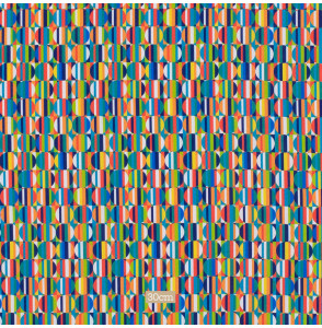 Tissu coton géométrique pop cercle multicolore
