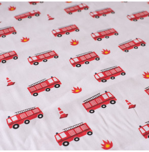 Tissu-coton-blanc-camion-de-pompier