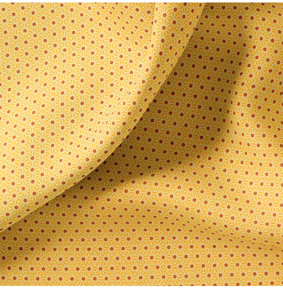 Tissu-coton-mandarine-Géométrique