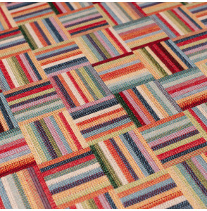 Tissu-280cm-ameublement-gobelin-géométrique-multicolore